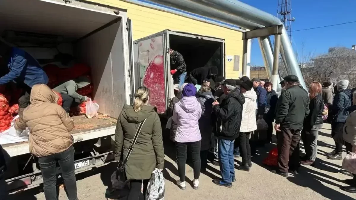 Петропавловлда гуманитарлық көмекті бөлу кезінде төбелес болды