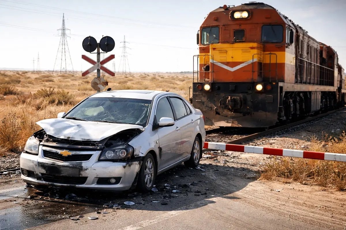 Ақтауда жеңіл көлік пен тепловоз соқтығысты