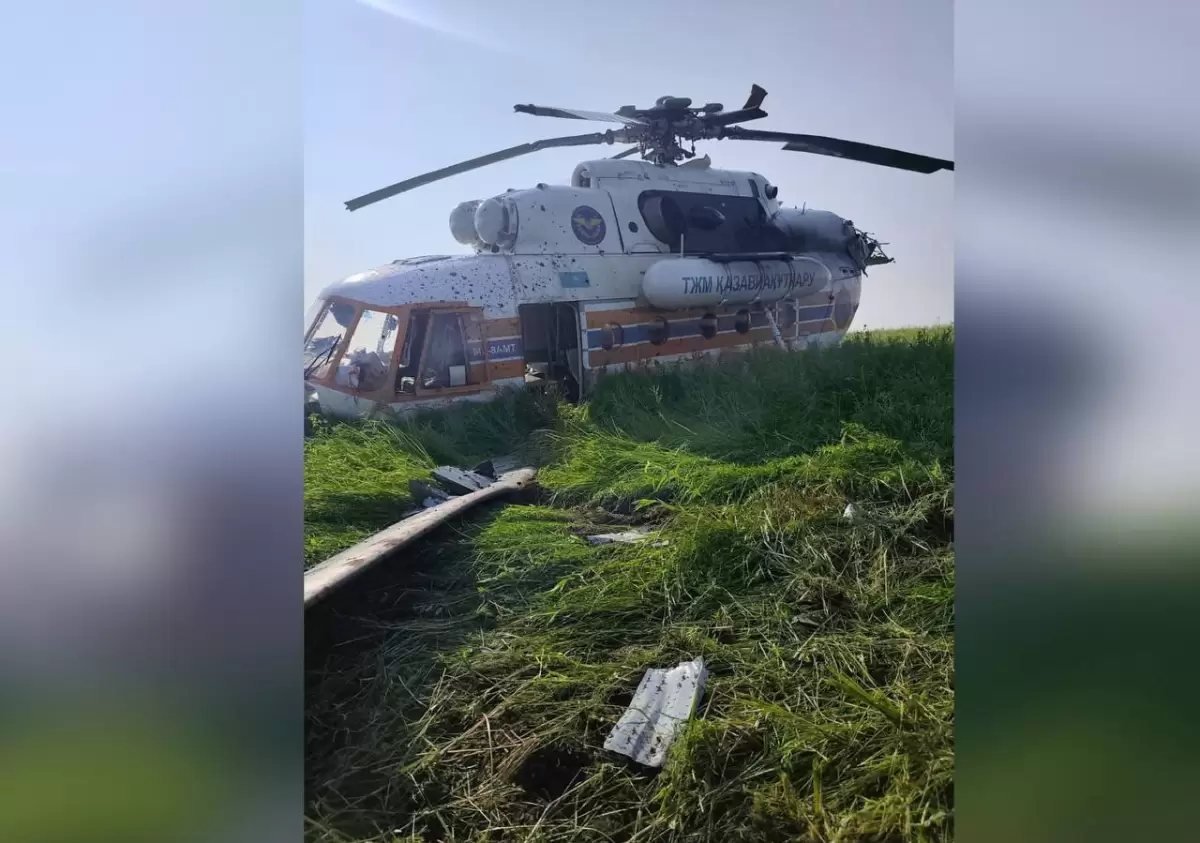 Павлодар облысында бортында 13 адам болған тікұшақ апатты жағдайда қонды