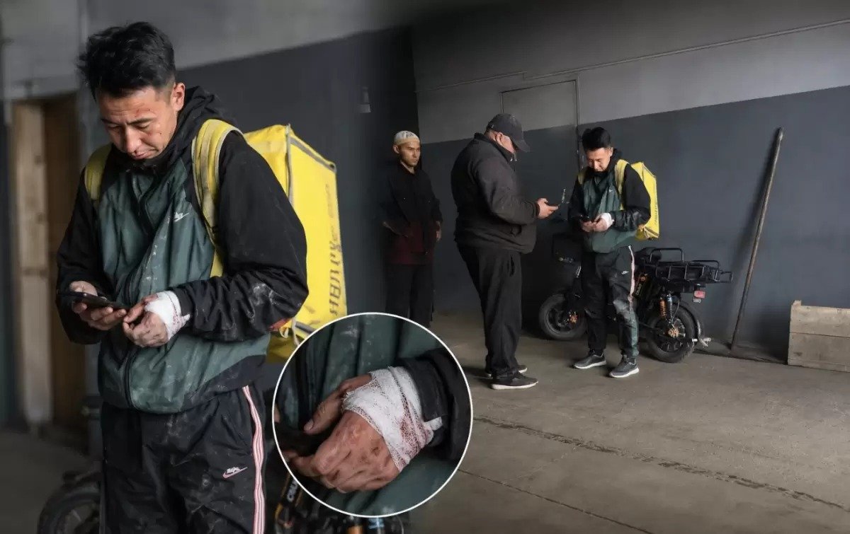 Жарақатына қарамастан тапсырысты жеткізген курьер көпшілікті елжіретті