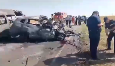 Түркістан облысында жантүршігерлік жол апатынан 9 адам қаза тапты