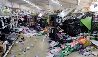 «Ұстамам ұстады»: Алматы облысында көлік дүкенге соғылып, ішіне кіріп кеткен